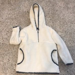 White hooded sweater